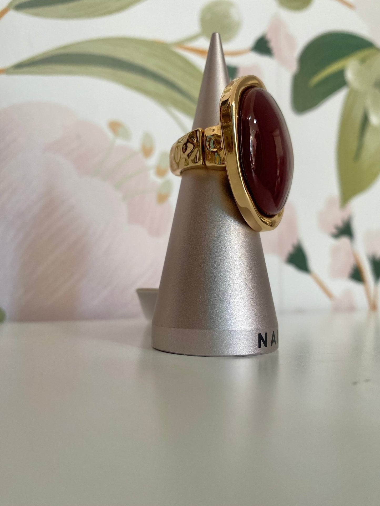 ANELLO BEAN ELASTICO TONDO RESINA BORDEAUX NALI - Fanatica Boutique