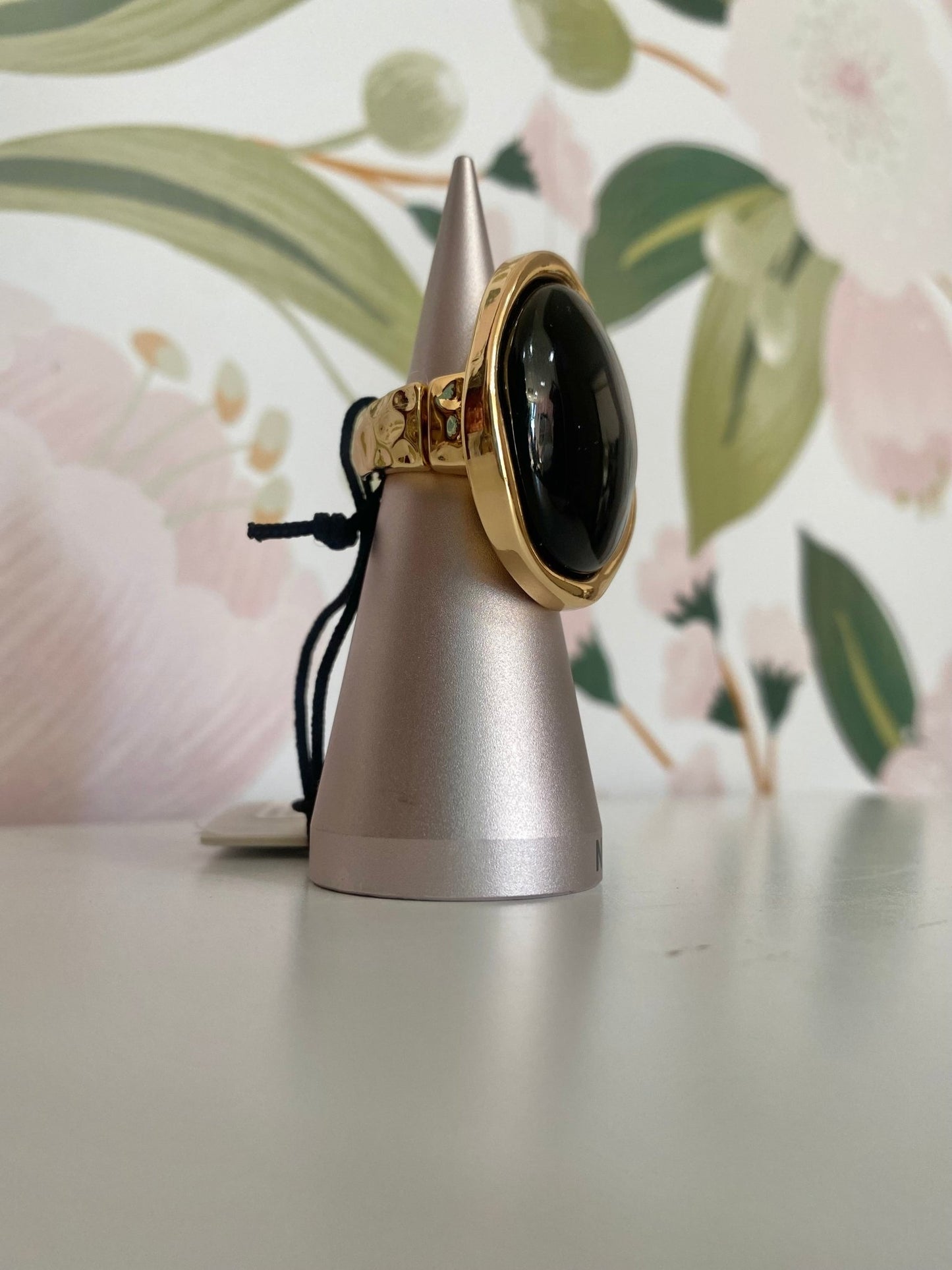 ANELLO BEAN ELASTICO TONDO RESINA NERO NALI - Fanatica Boutique