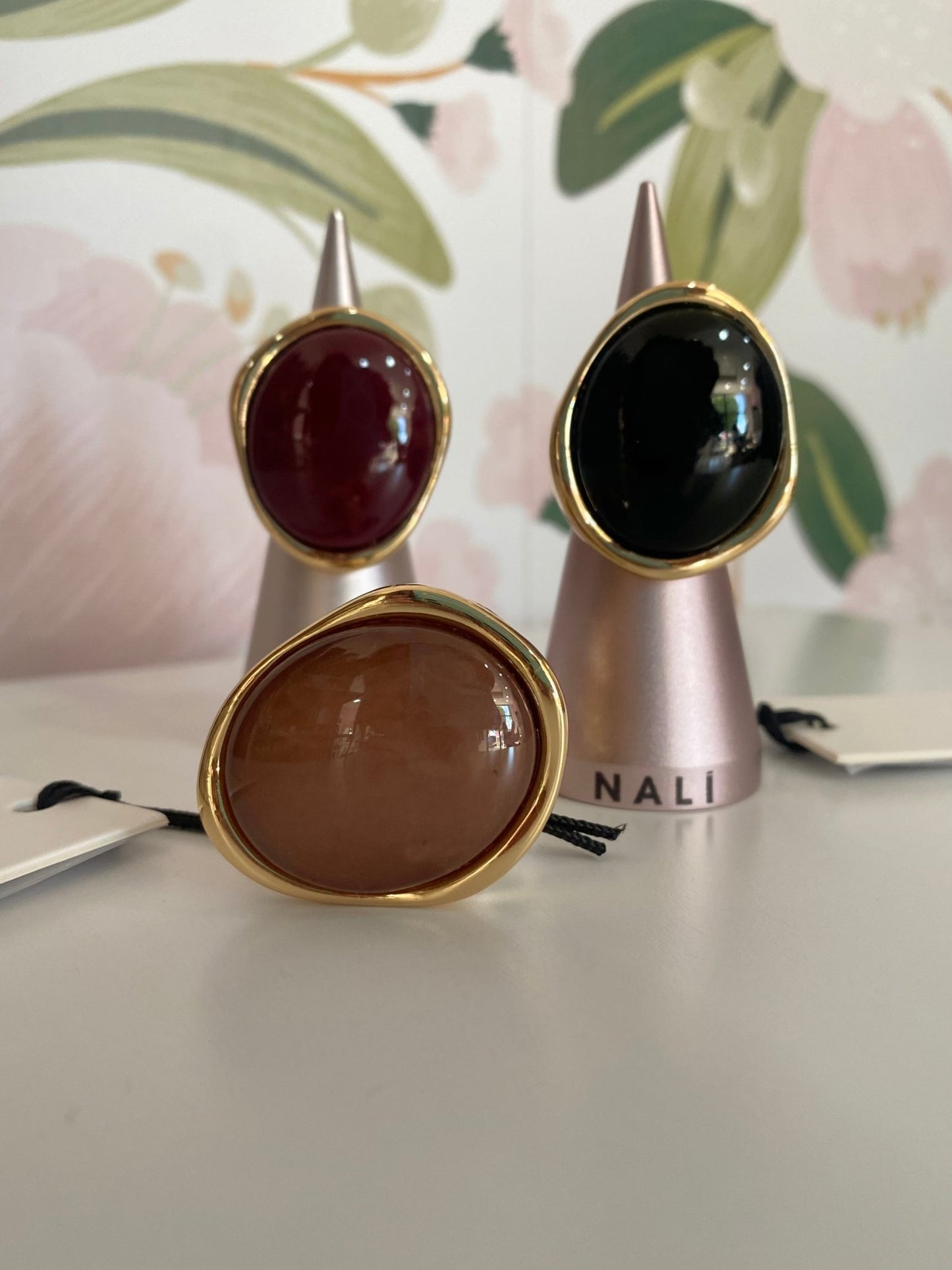 ANELLO BEAN ELASTICO TONDO RESINA NERO NALI - Fanatica Boutique