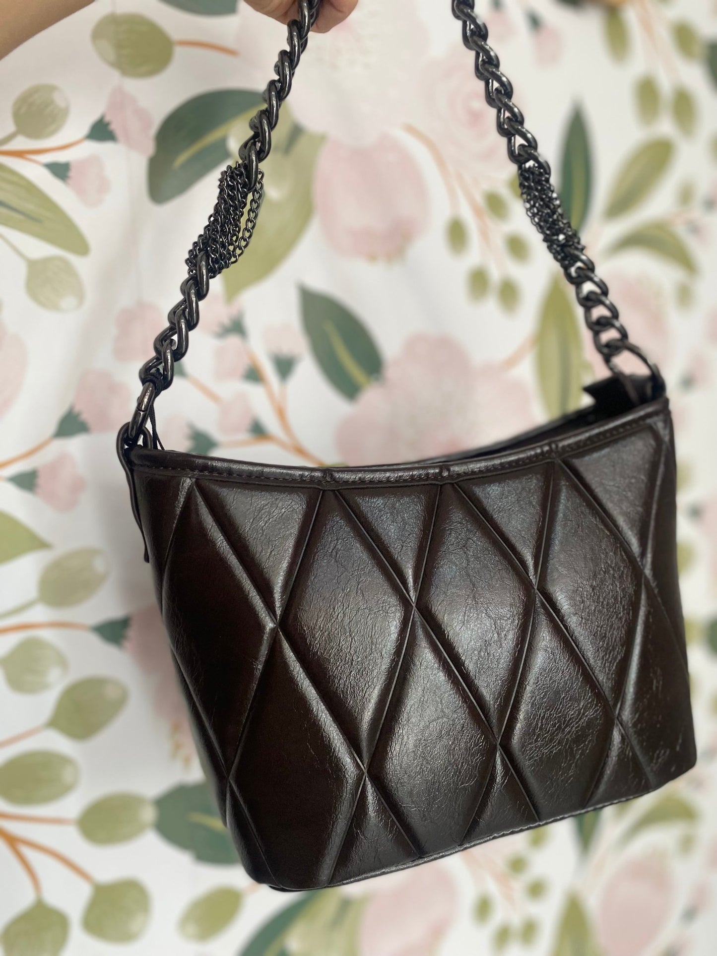 BORSA ARTEMISIA A SPALLA LAVORATA MARRONE NALI - Fanatica Boutique