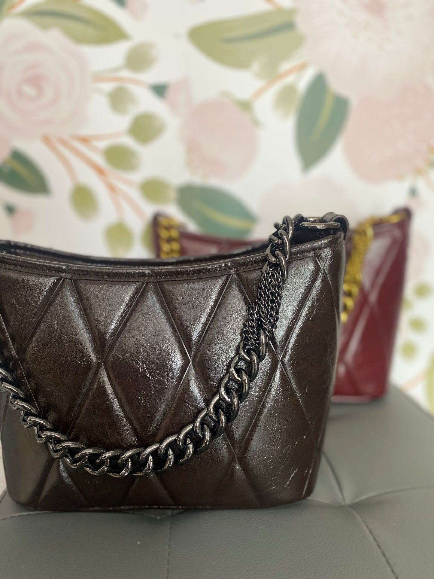 BORSA ARTEMISIA A SPALLA LAVORATA MARRONE NALI - Fanatica Boutique