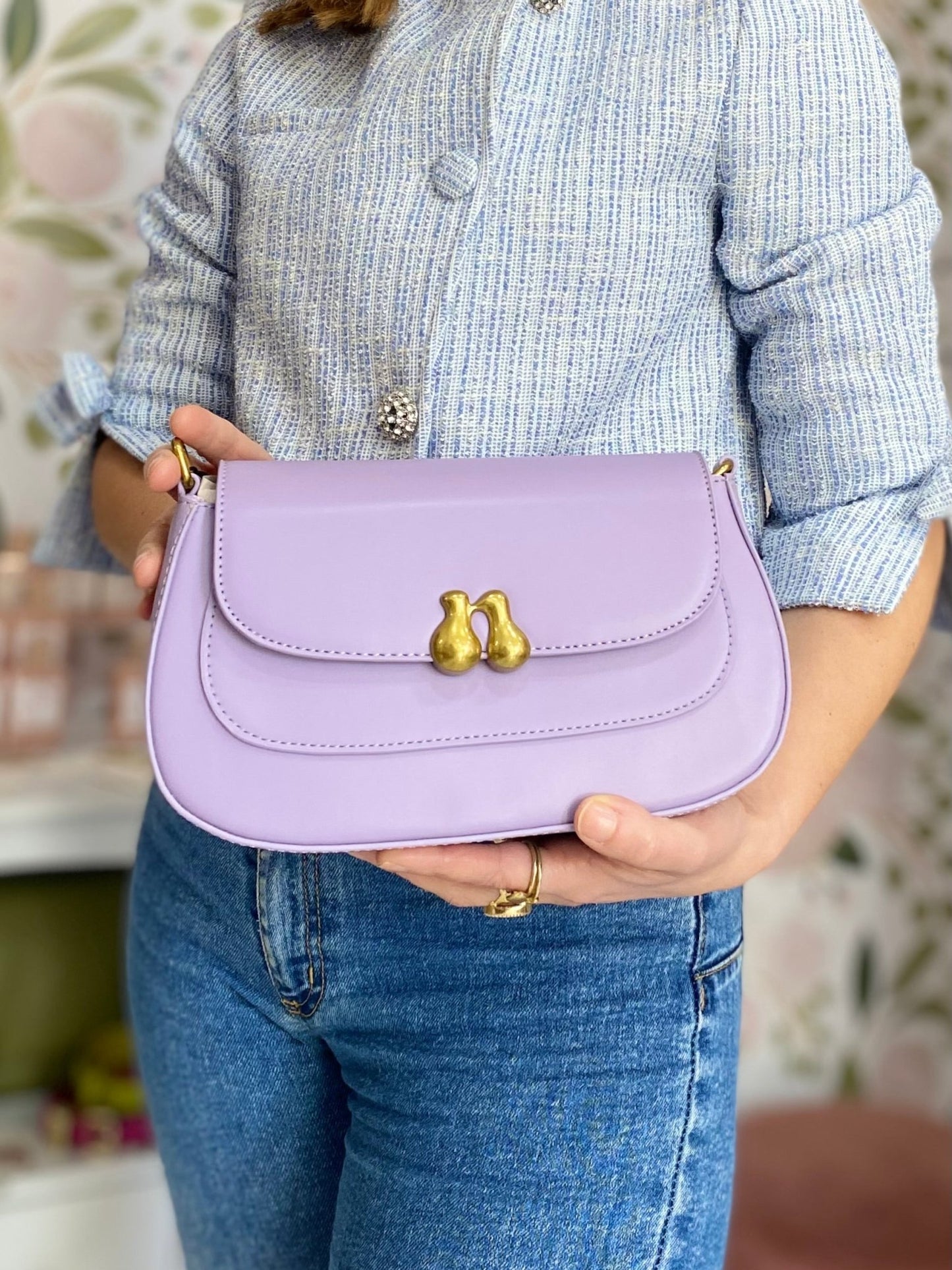BORSA BOBBY A SPALLA VIOLA NALI - Fanatica Boutique