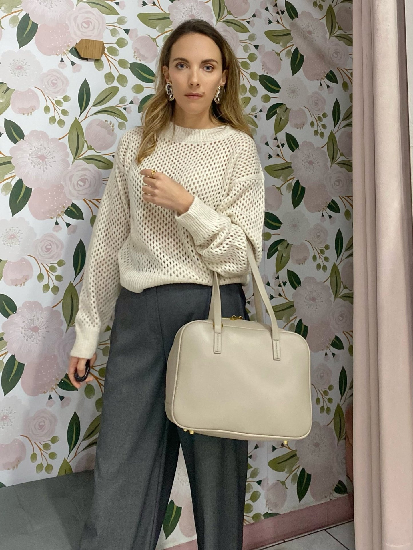 BORSA EMILY BIG +TRACOLLA GRIGIO NALI - Fanatica Boutique