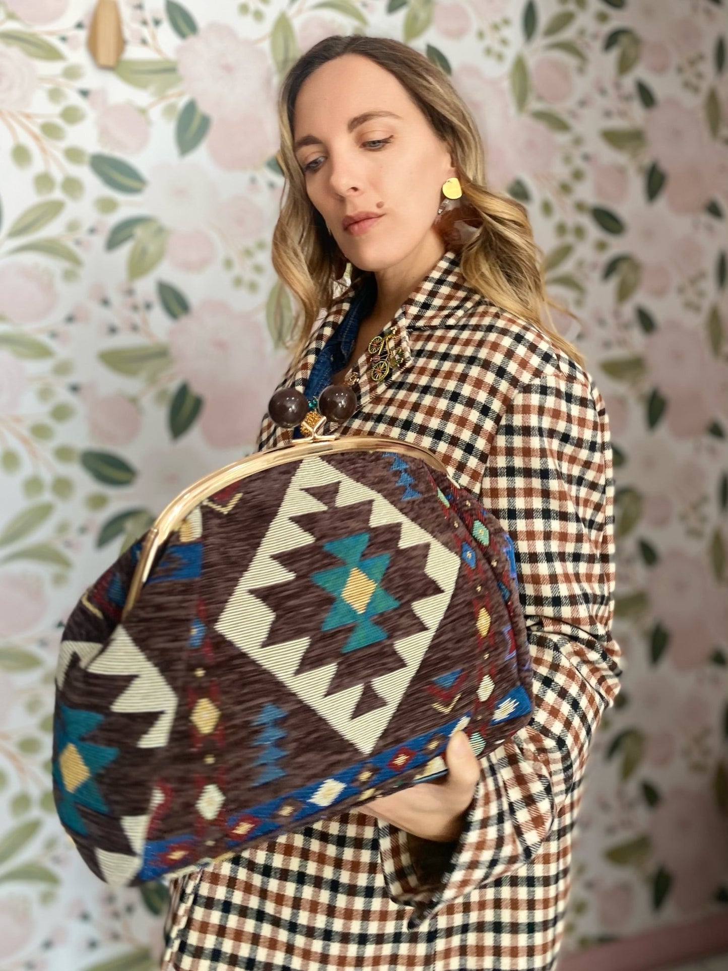 BORSA NOVA FANTASIA MIX MARRONE NALI - Fanatica Boutique
