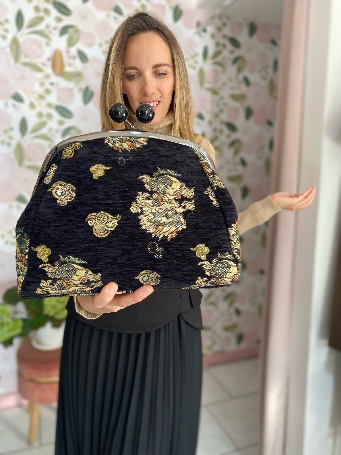 BORSA NOVA FANTASIA MIX NERO NALI - Fanatica Boutique