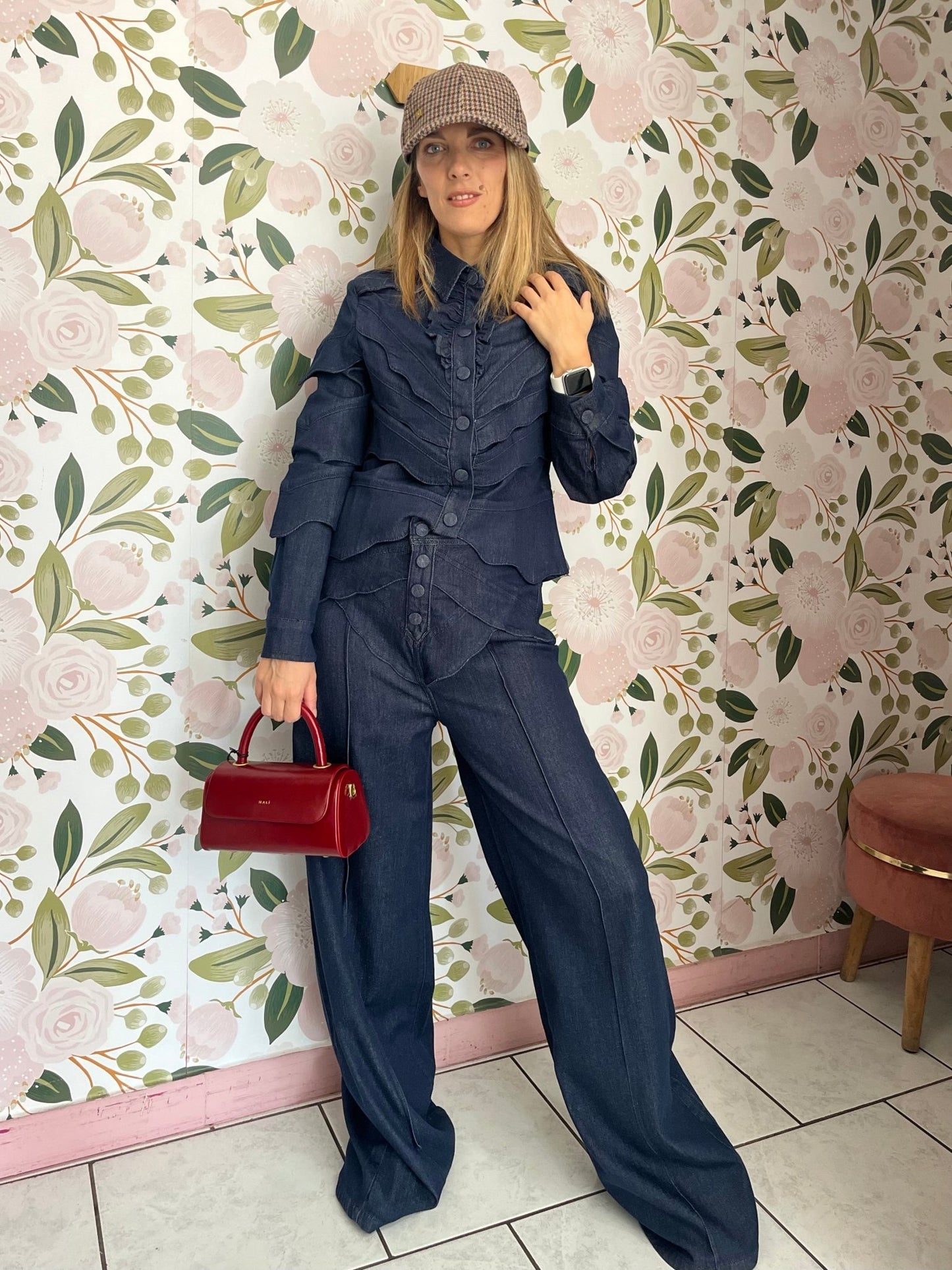 BORSA PHOEBE A MANO RIGIDA BORDEAUX NALI - Fanatica Boutique