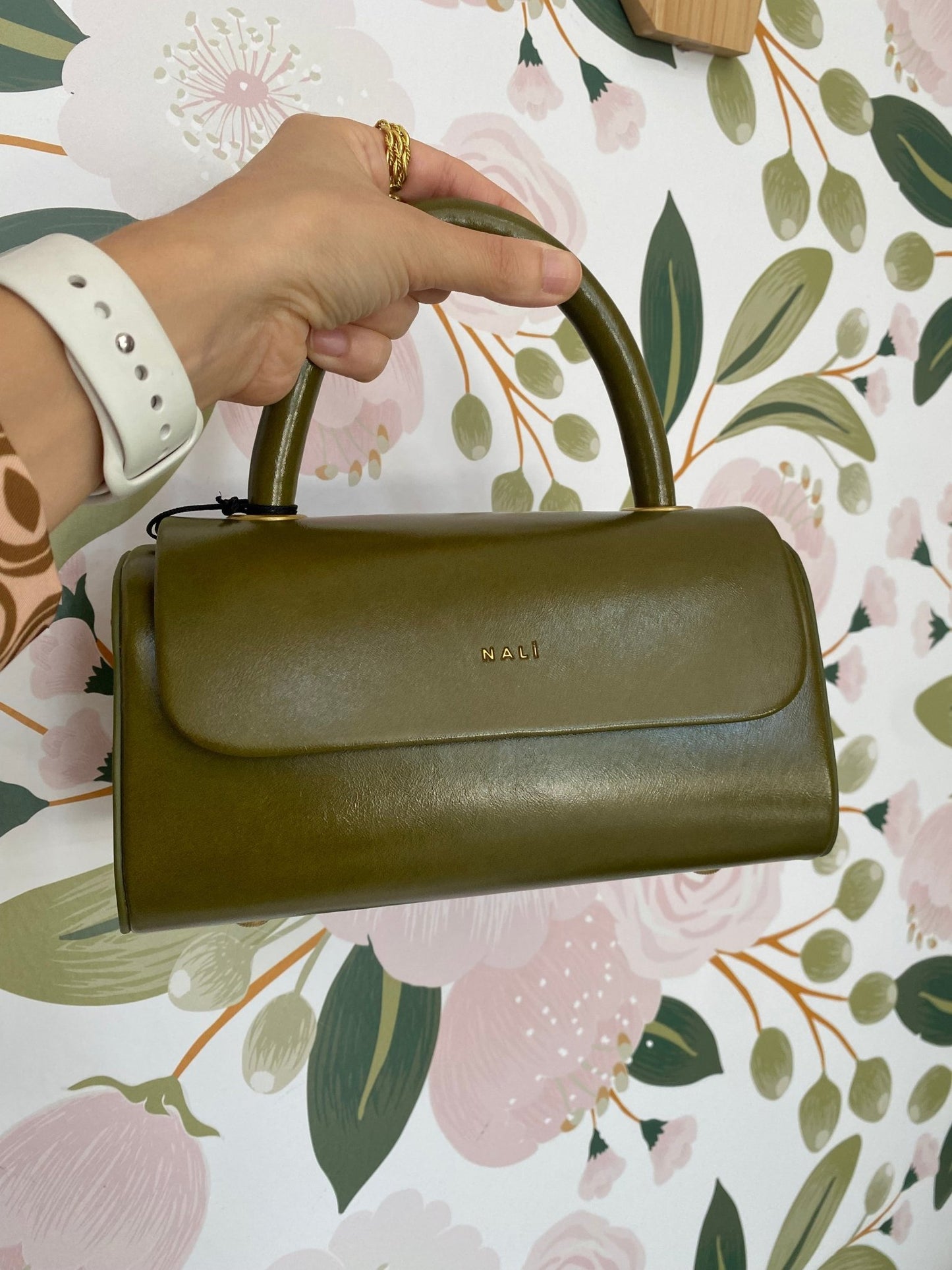 BORSA PHOEBE NEW A MANO RIGIDA VERDE NALI - Fanatica Boutique