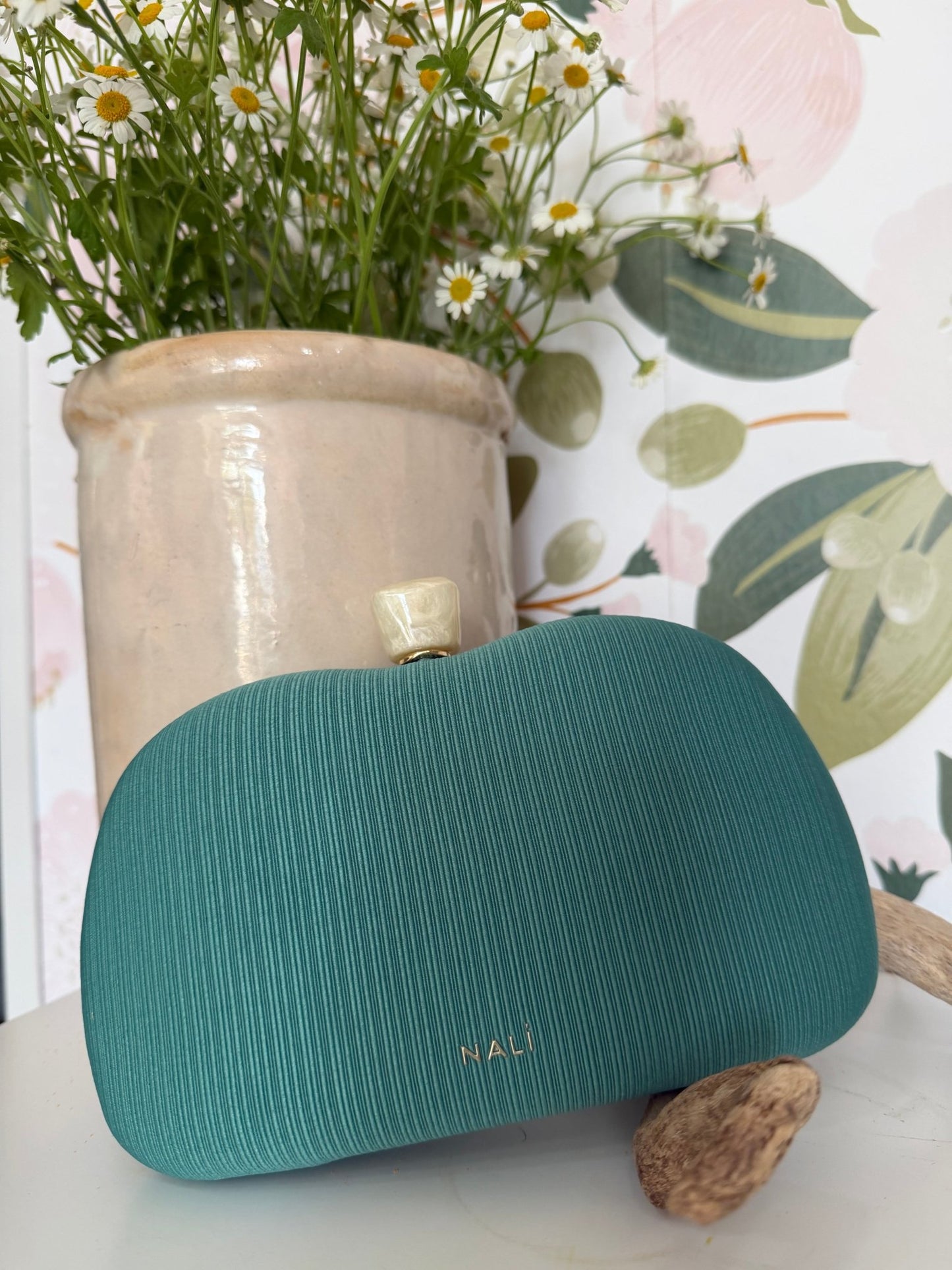 CLUTCH SOFIA PLISSE' A MANO VERDE NALI - Fanatica Boutique