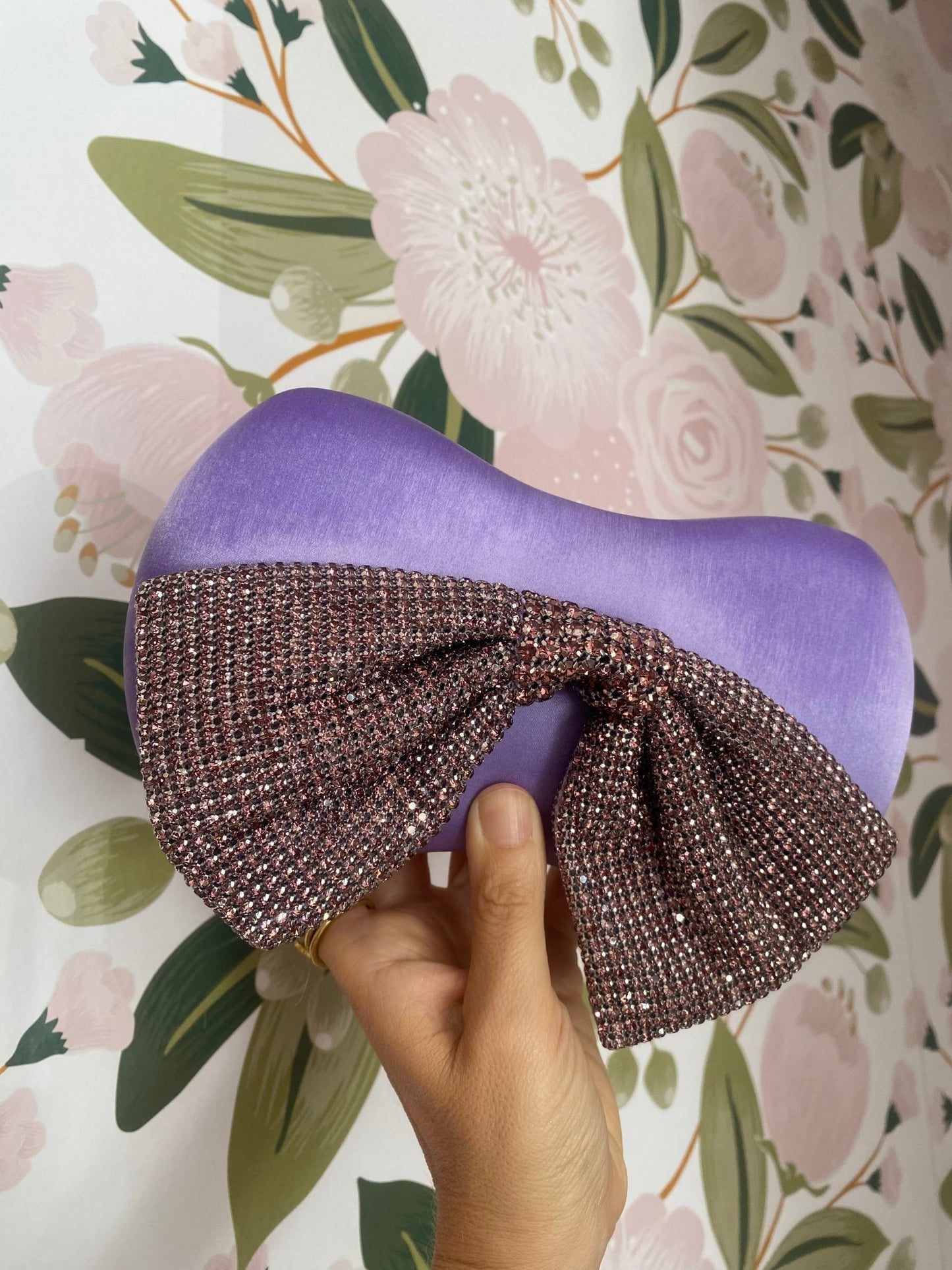 CLUTCH TULI RASO CON FIOCCO LILLA NALI - Fanatica Boutique