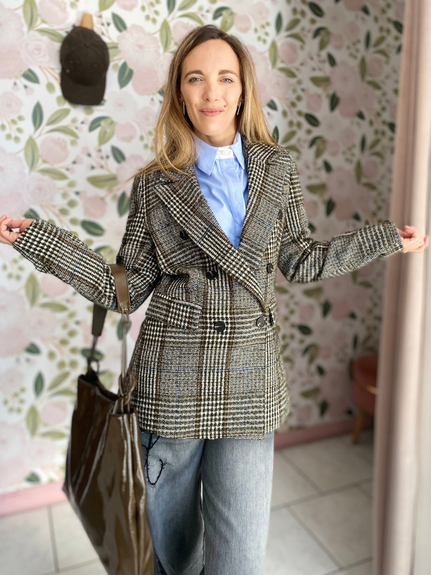 GIACCA DOPPIO PETTO QUADRI ECO - Fanatica Boutique