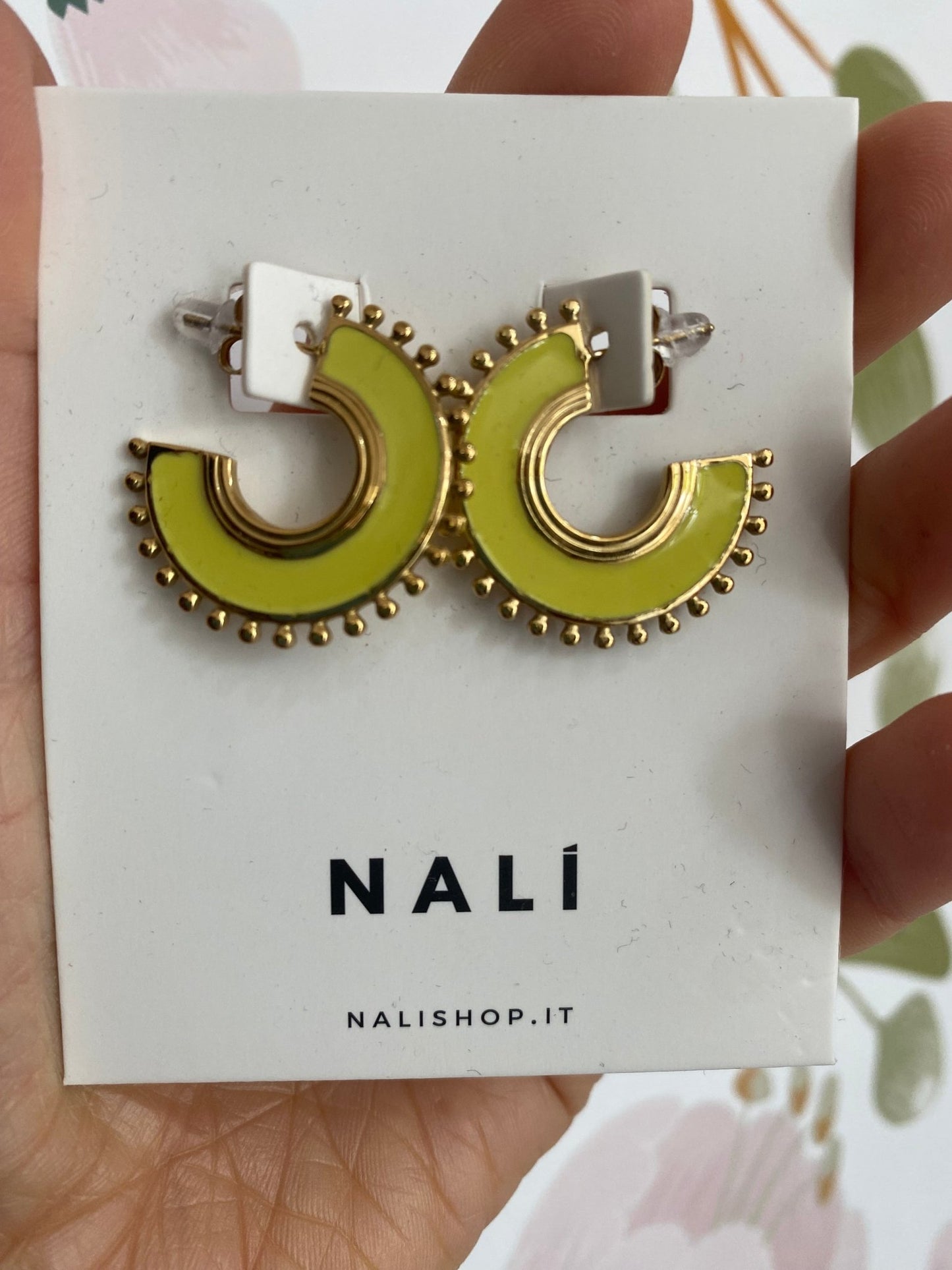 ORECCHINI CERCHIO ECHO ACC.INO. SMALTO GIALLO NALI - Fanatica Boutique