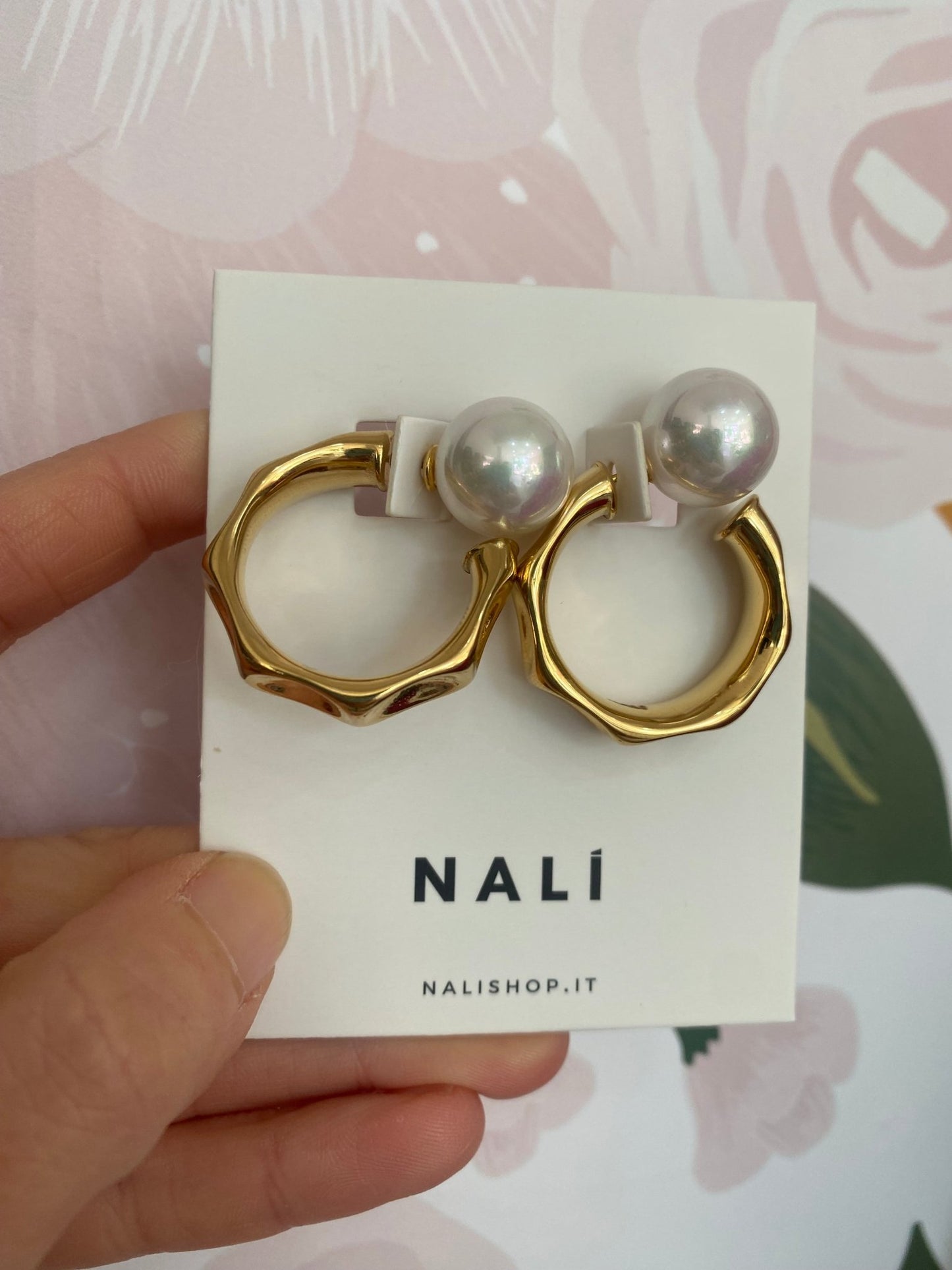 ORECCHINI CERCHIO + PERLA ACC. INO. ORO NALI - Fanatica Boutique