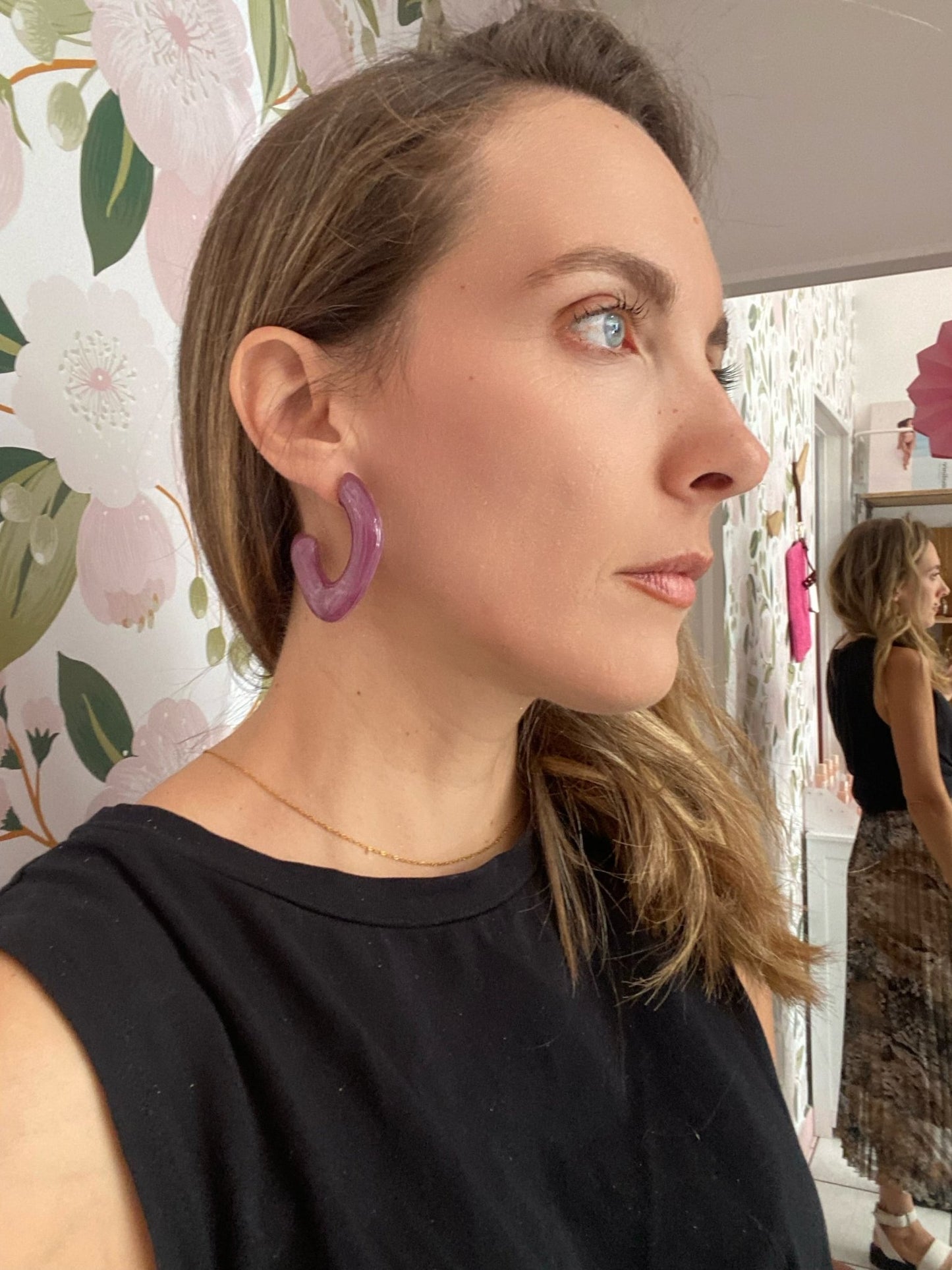 ORECCHINI CINDY OVER RESINA VIOLA NALI - Fanatica Boutique