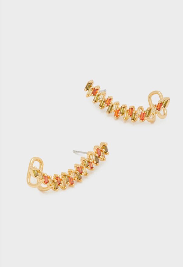 ORECCHINI LENA PIN+EARCUFF ZIRCONI VERDI MIX NALI - Fanatica Boutique