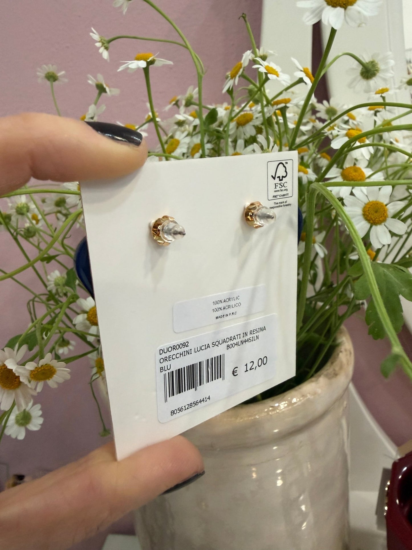 ORECCHINI LUCIA SQUDRATI IN RESINA ARANCIO NALI - Fanatica Boutique