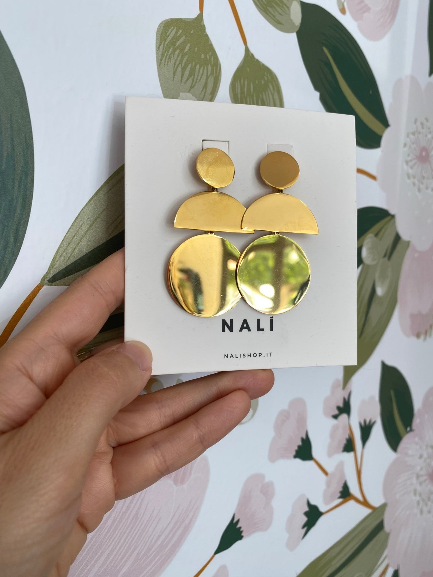 ORECCHINI PENDENTI TONDI ACC.INOS. ORO NALI - Fanatica Boutique