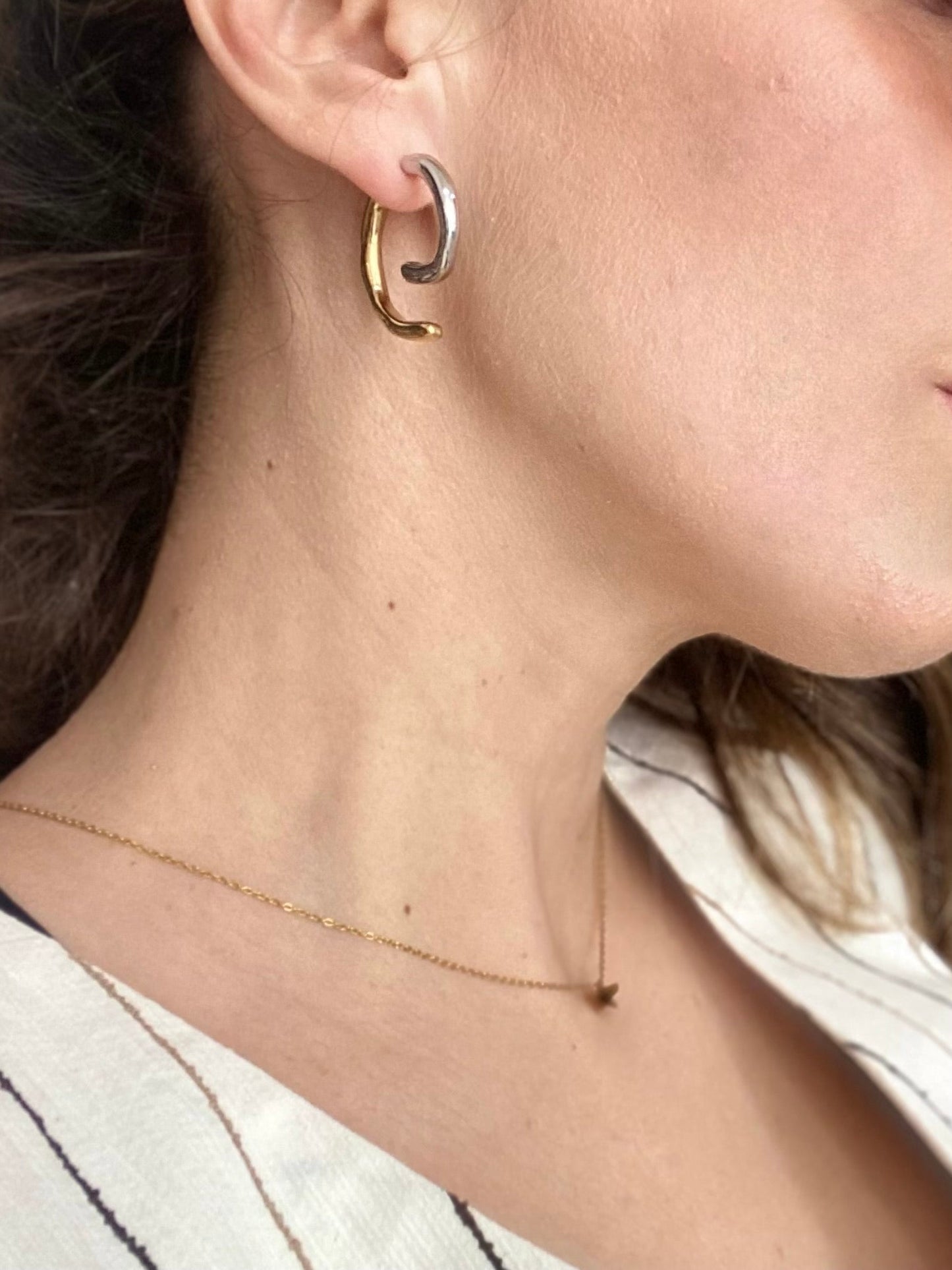 ORECCHINI SPIRALE ACC.INOS. ORO/ARG. NALI - Fanatica Boutique