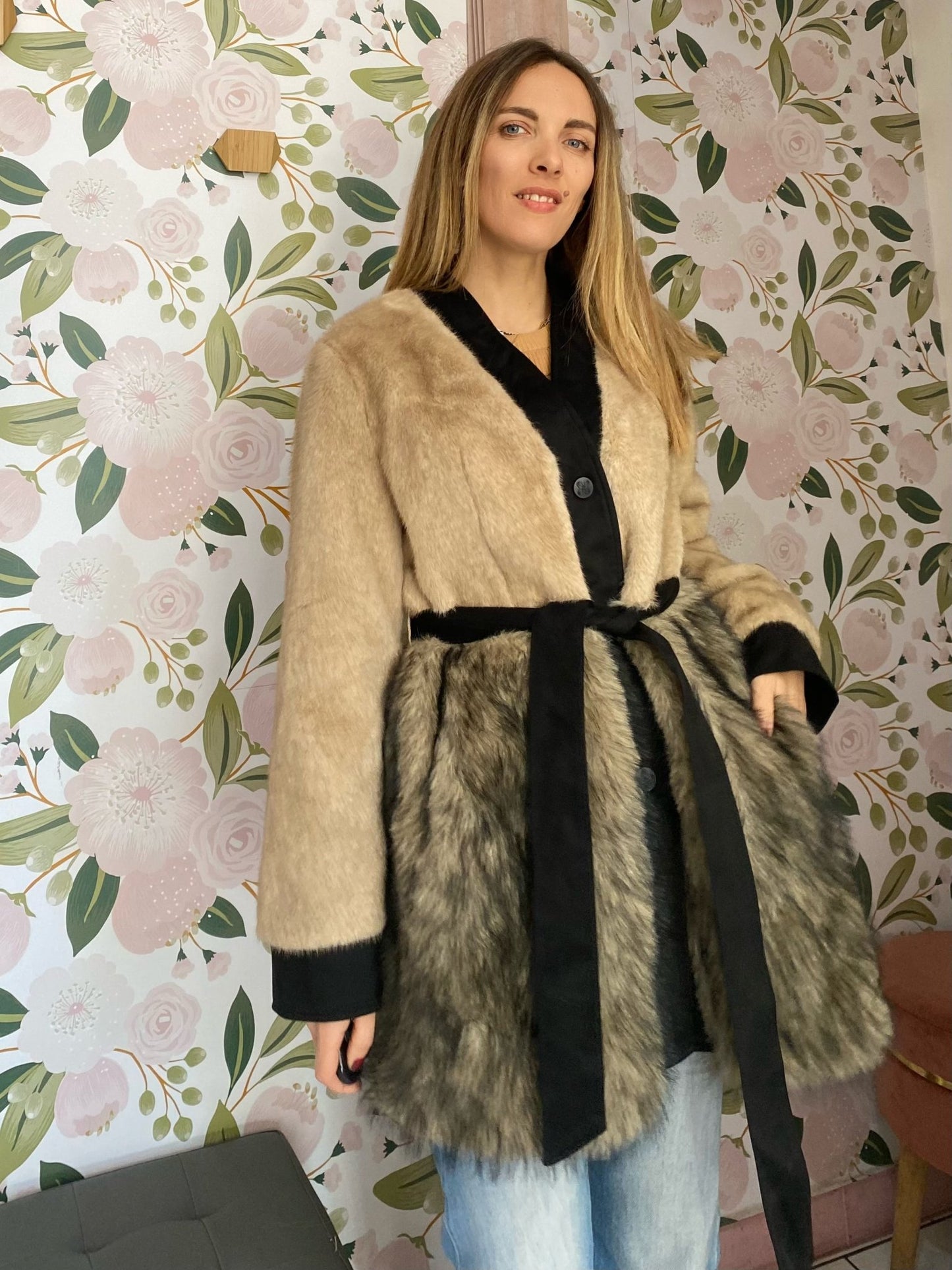 PELLICCIA BICOLOR AMOSA - Fanatica Boutique