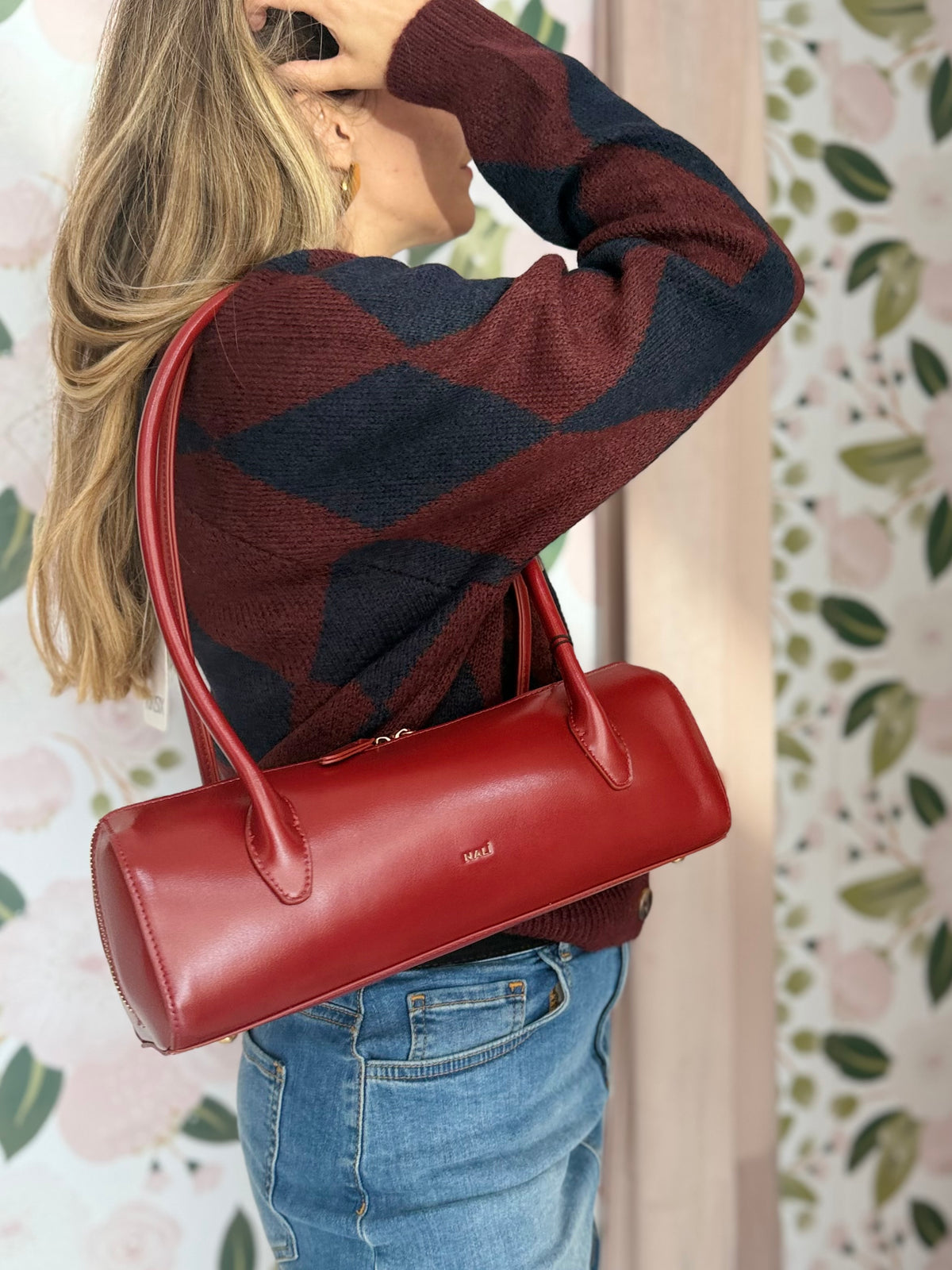 BORSA BILLIE BAGUETTE A SPALLA ROSSO NALI
