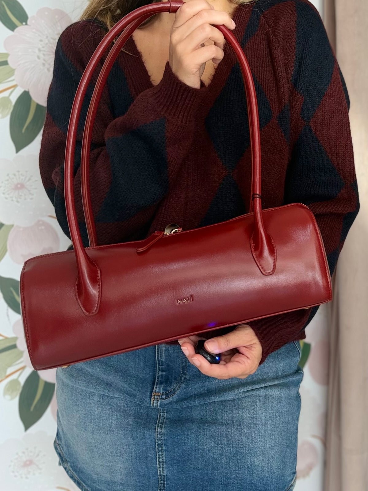 BORSA BILLIE BAGUETTE A SPALLA ROSSO NALI