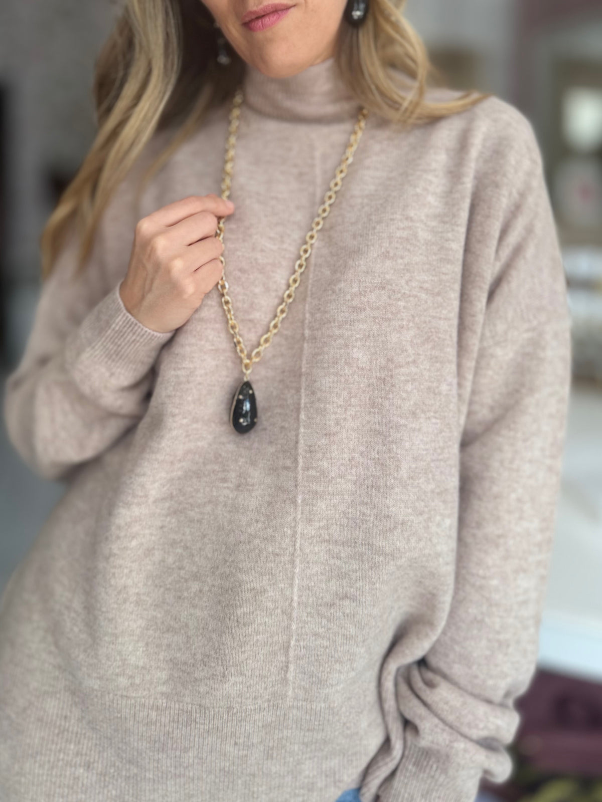 COLLANA JULS LUNGA ELEMENTO SMALTATO NERO NALI