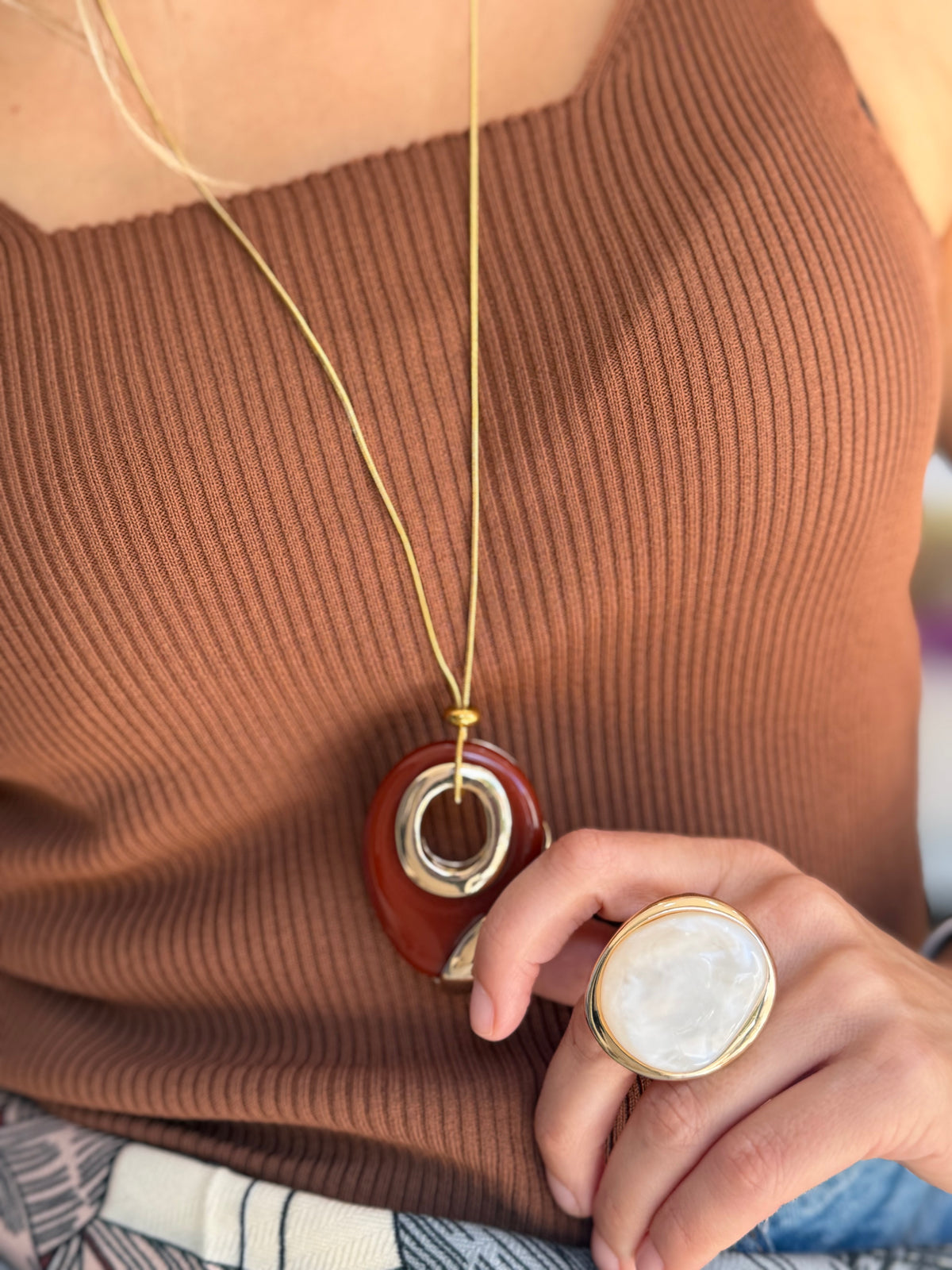 COLLANA LUNA REGOLABILE BORDEAUX NALI