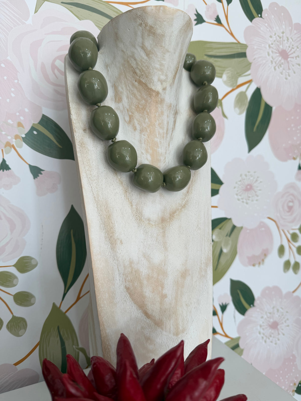 COLLANA AURORA SFERE IN RESINA PLAIN SALVIA