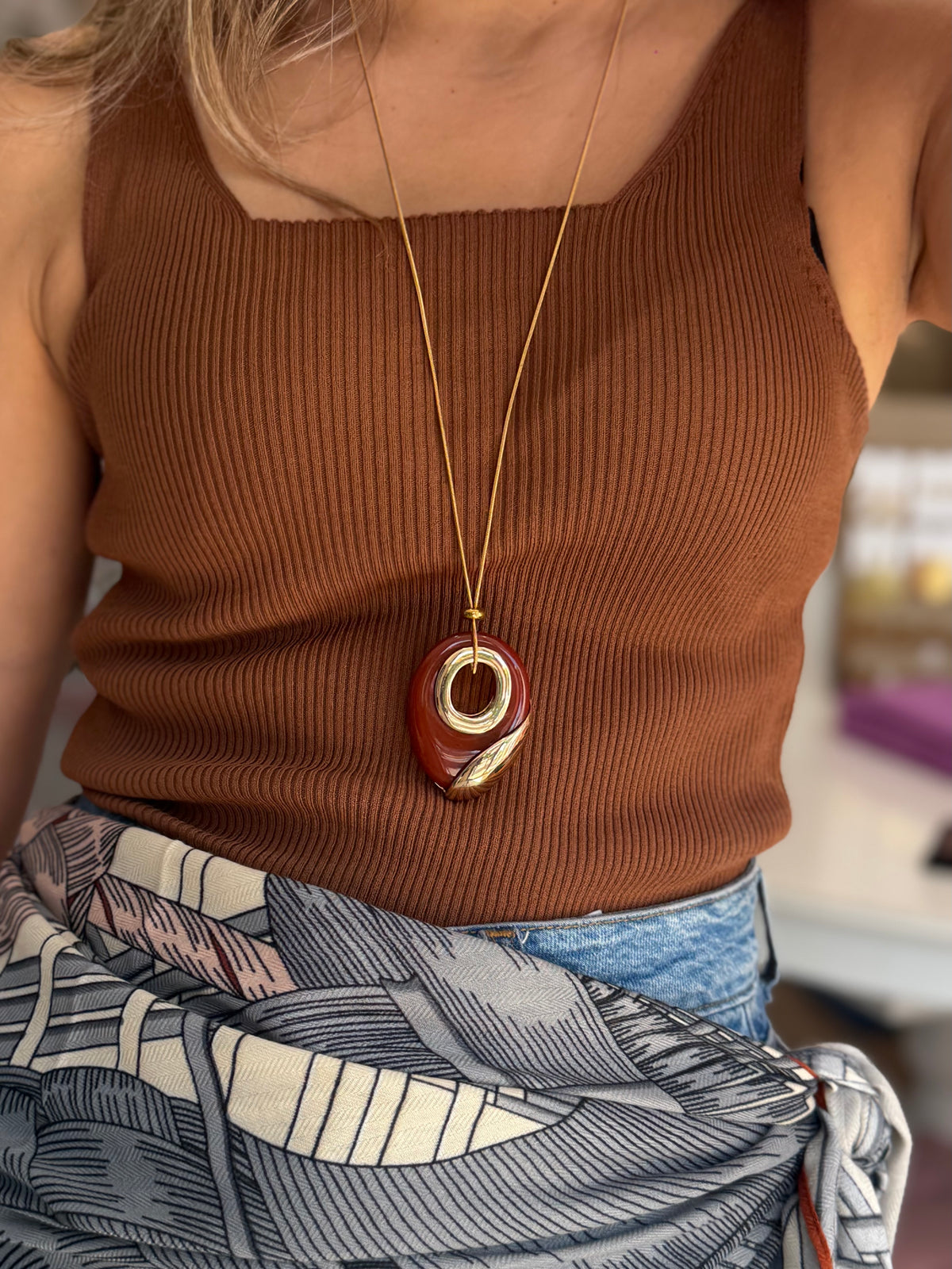 COLLANA LUNA REGOLABILE BORDEAUX NALI