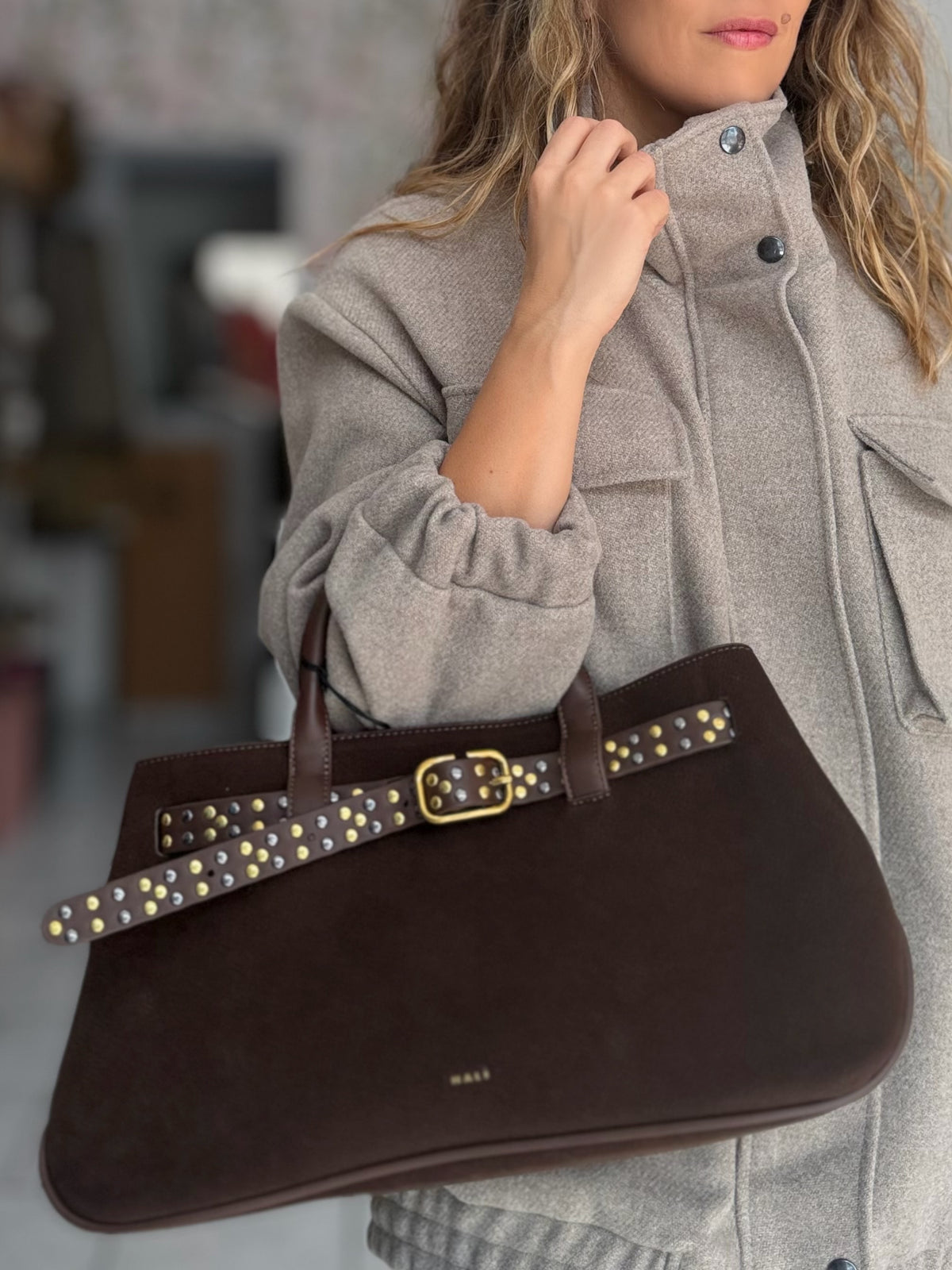 BORSA DAKOTA A MANO+TRACOLLA MARRONE NALI
