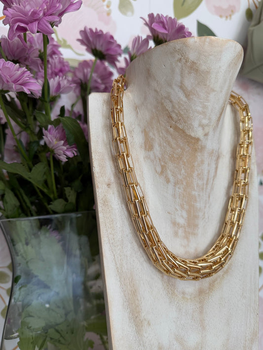 COLLANA LUDO MAGLIA TUBOLARE OVER  ORO NALI