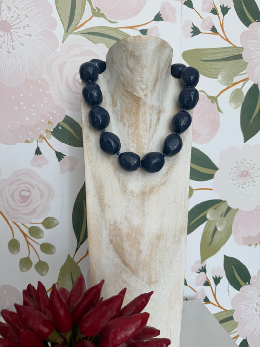 COLLANA AURORA SFERE IN RESINA PLAIN BLU NALI