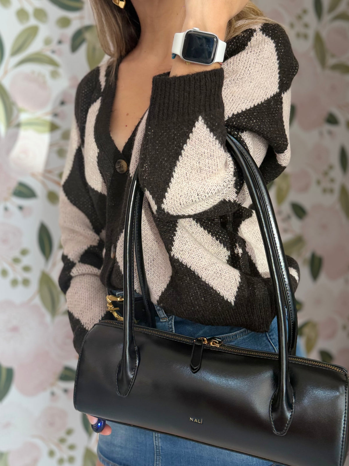 BORSA BILLIE BAGUETTE A SPALLA NERO NALI