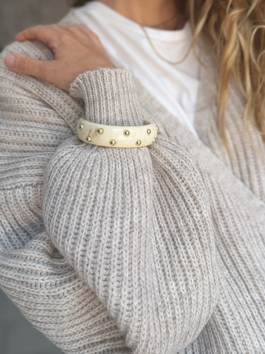 BRACCIALE CLOUDY CON BORCHIE BEIGE NALI