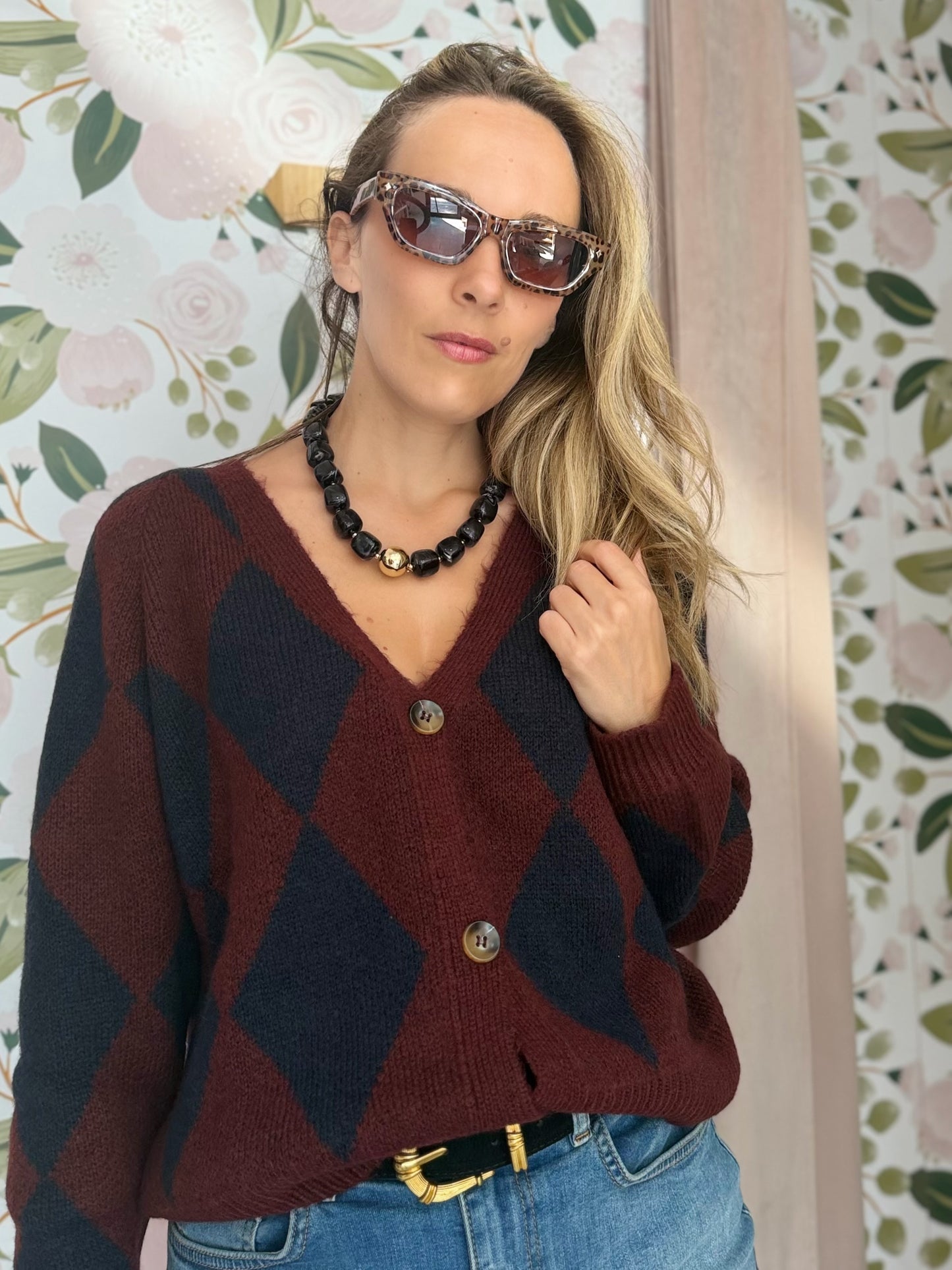 OCCHIALI AGATA LEOPARD MARRONE NALI