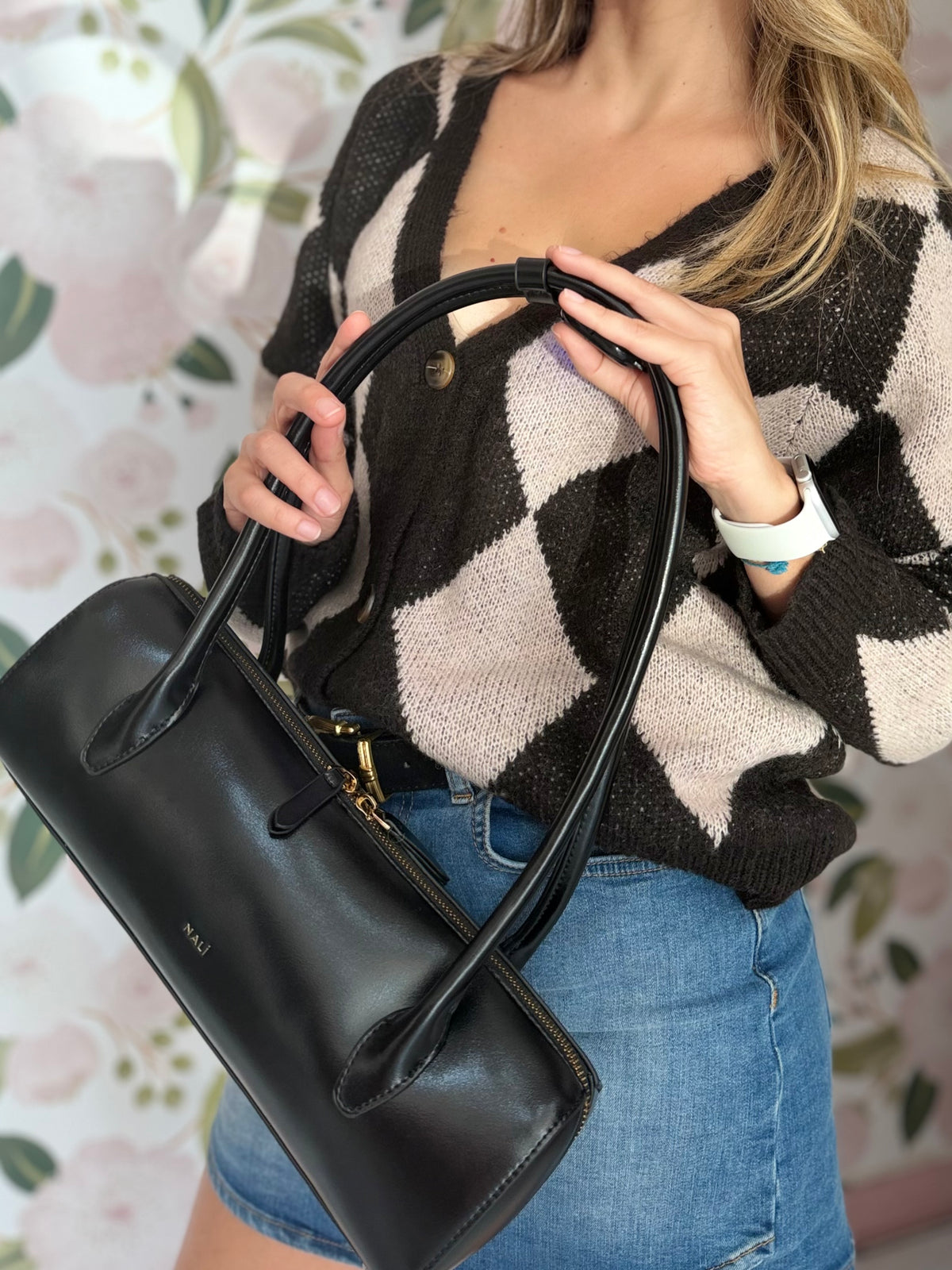 BORSA BILLIE BAGUETTE A SPALLA NERO NALI