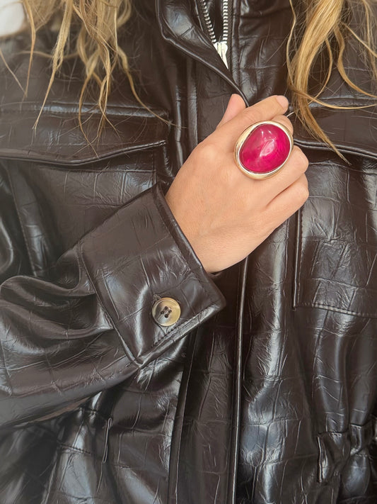 ANELLO KABRI IN ACRILICO OVER MAGENTA NALI