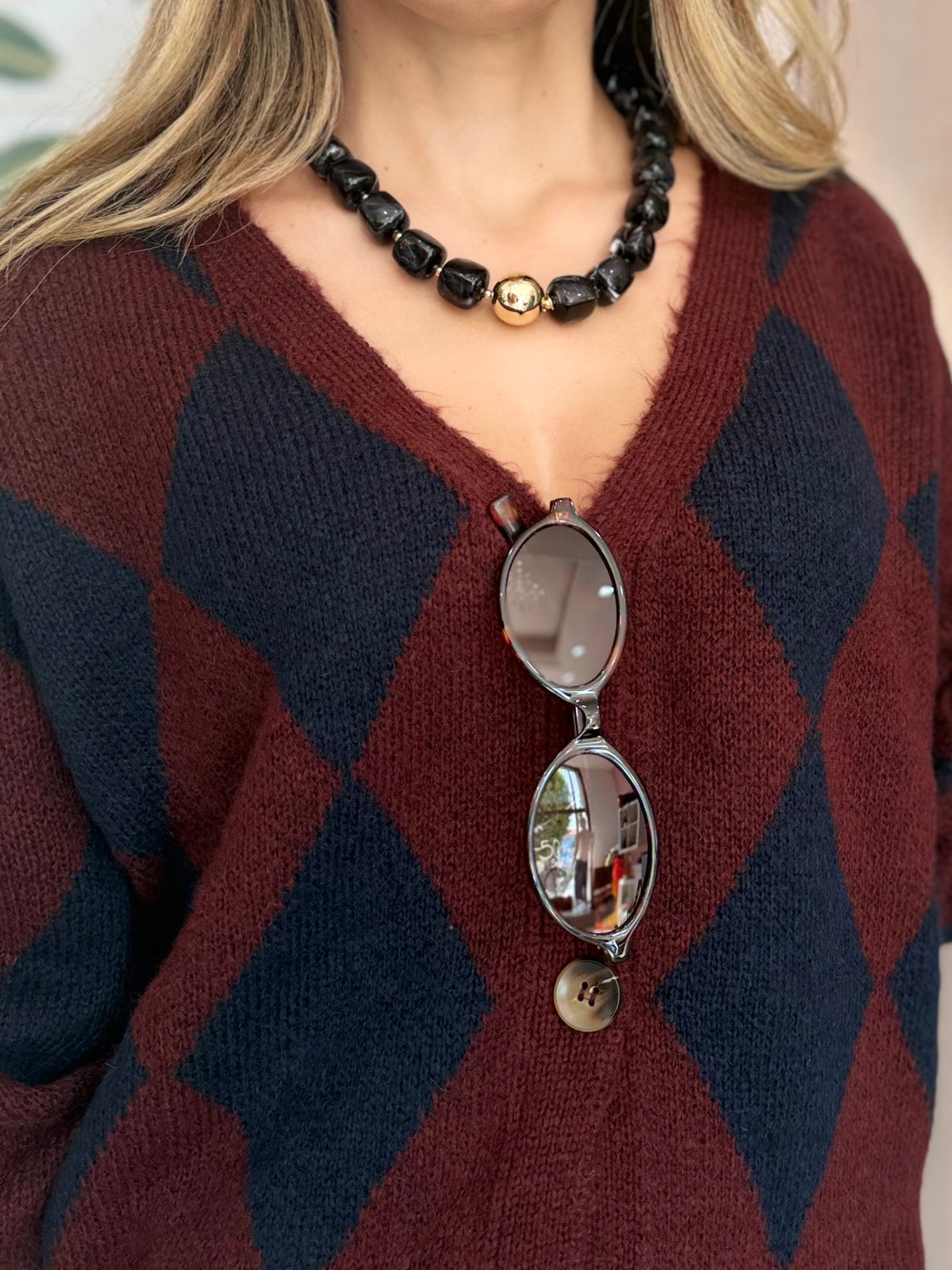 COLLANA CLOUDY IN RESINA NERO NALI