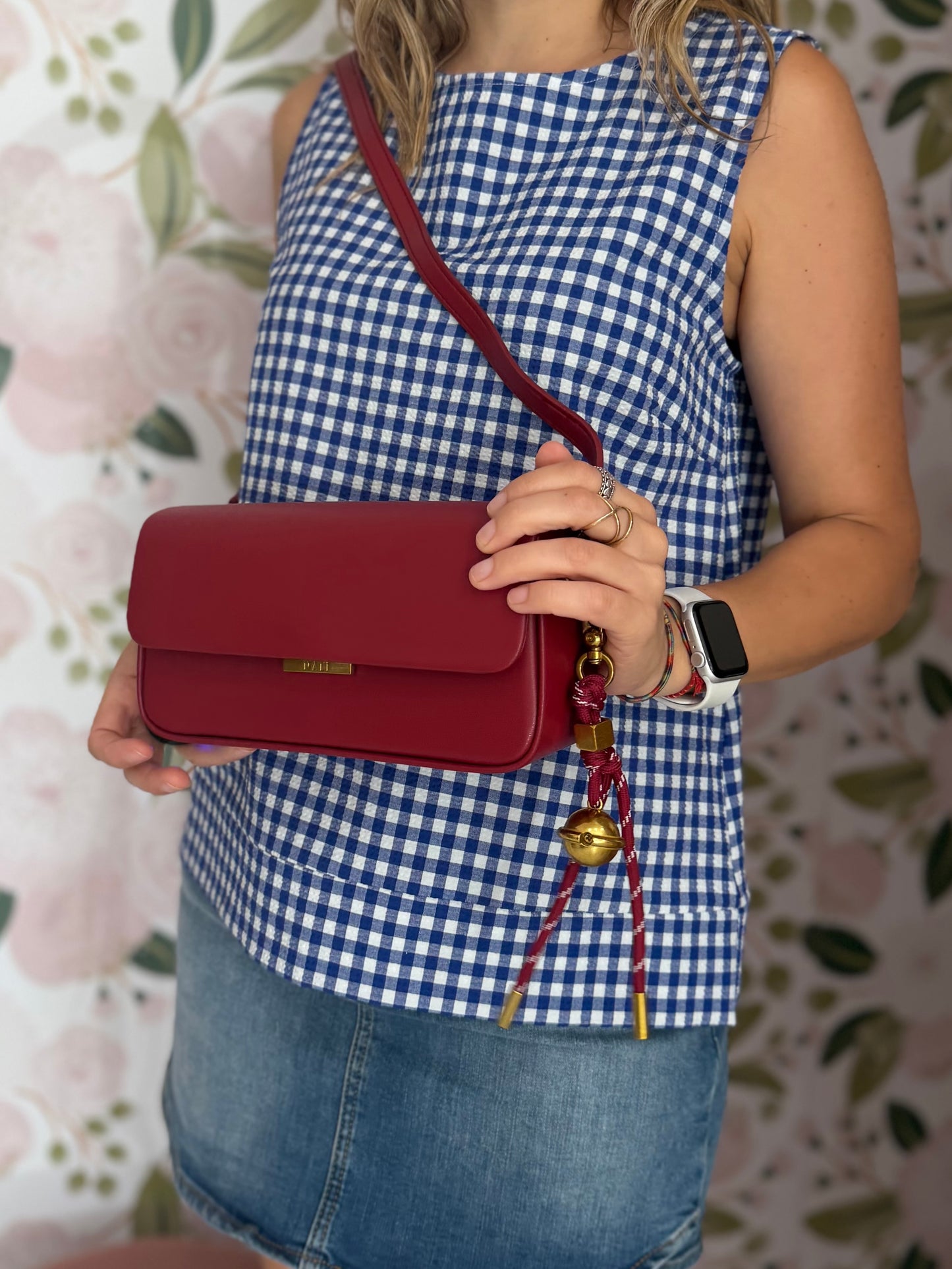 BORSA BRISTOL A SPALLA CON CIONDOLO ROSSO NALI