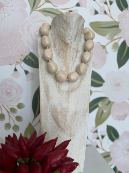 COLLANA AURORA SFERE IN RESINA PLAIN AVENA NALI
