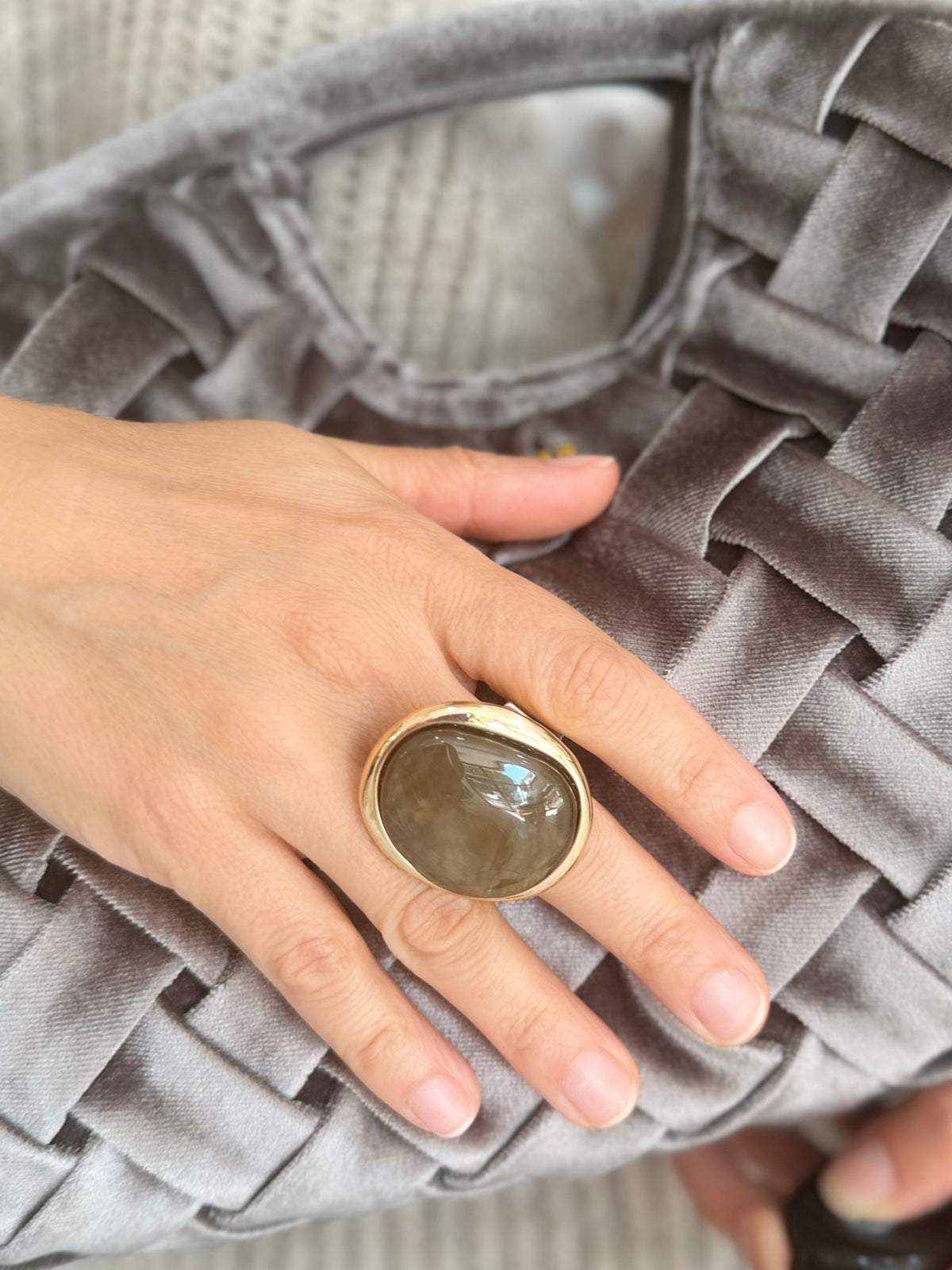 ANELLO KABRI IN ACRILICO OVER GRIGIO NALI