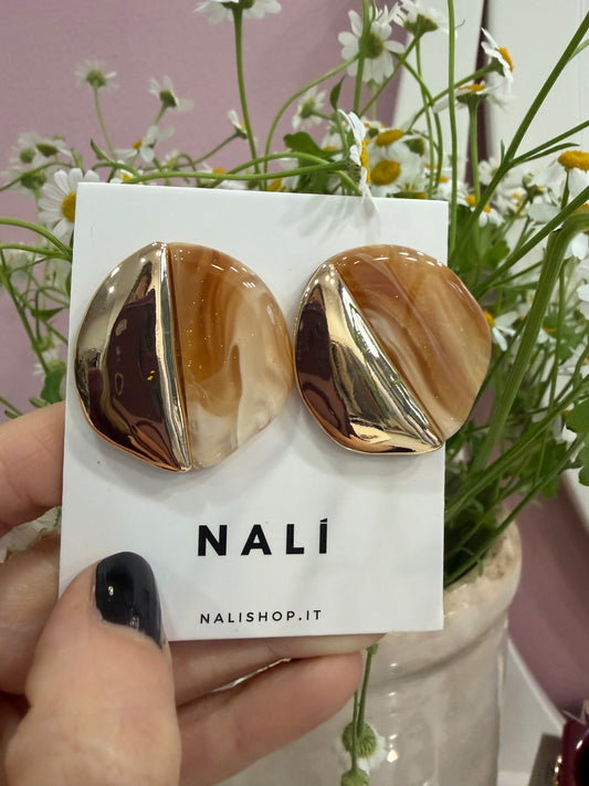 ORECCHINI MEREDITH IN RESINA ORO/BEIGE NALI