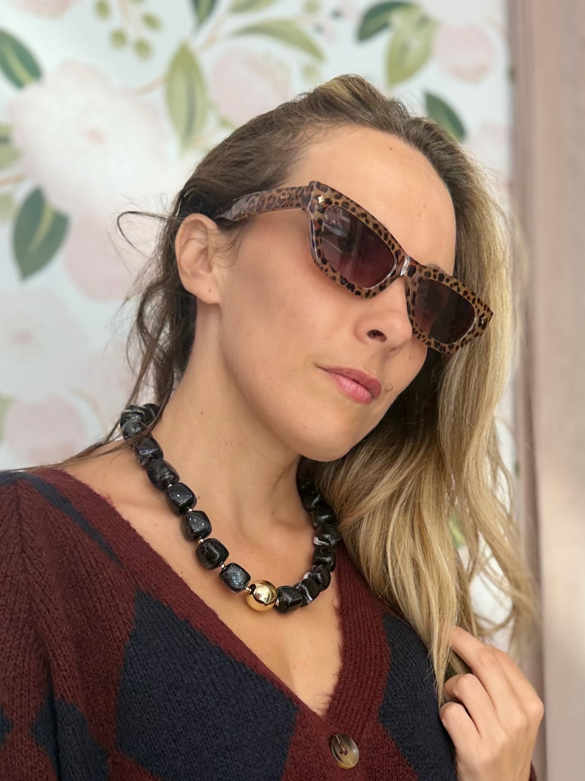 OCCHIALI AGATA LEOPARD MARRONE NALI