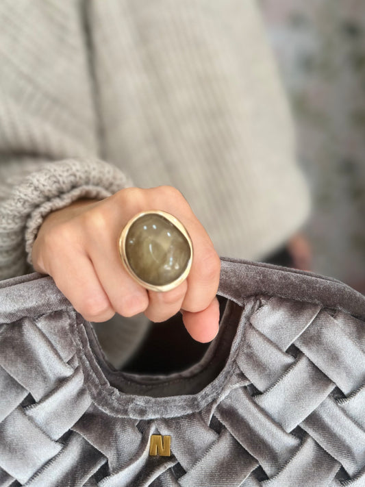 ANELLO KABRI IN ACRILICO OVER GRIGIO NALI
