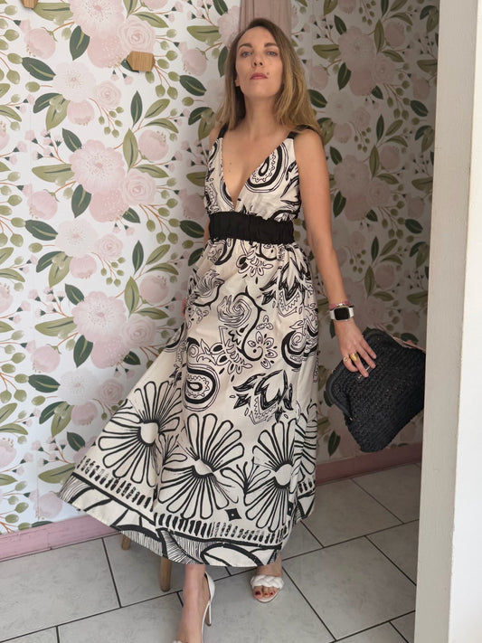 ABITO BIANCO E NERO LE SARTE DEL SOLE - Fanatica Boutique