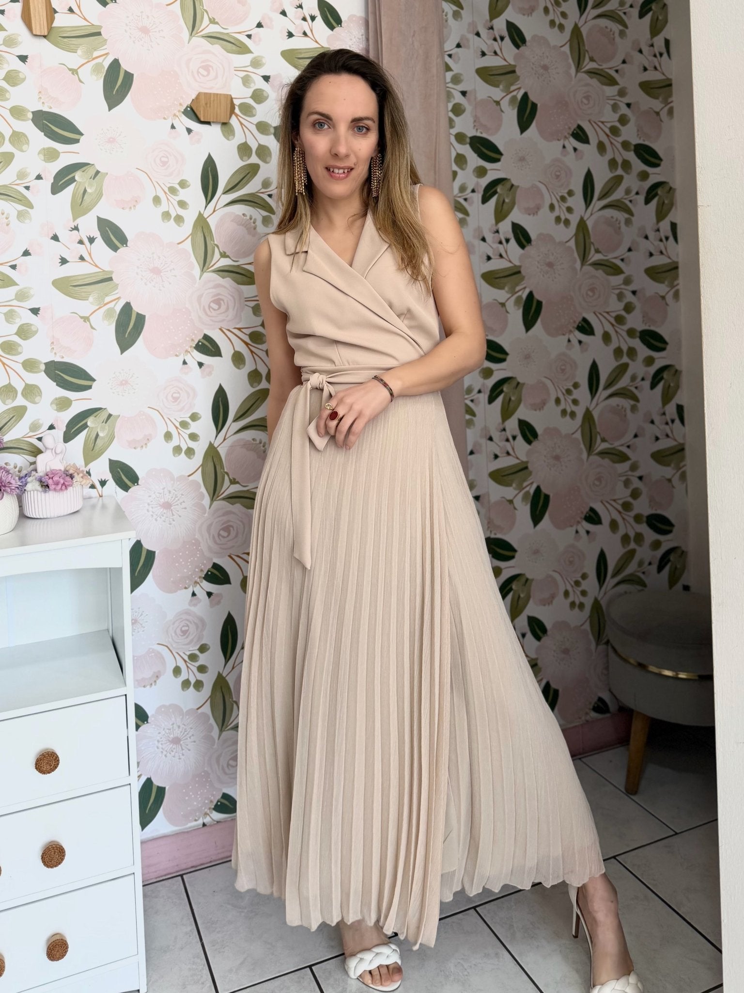 ABITO COLLO REVER E GONNA PLISSE' ECO - Fanatica Boutique