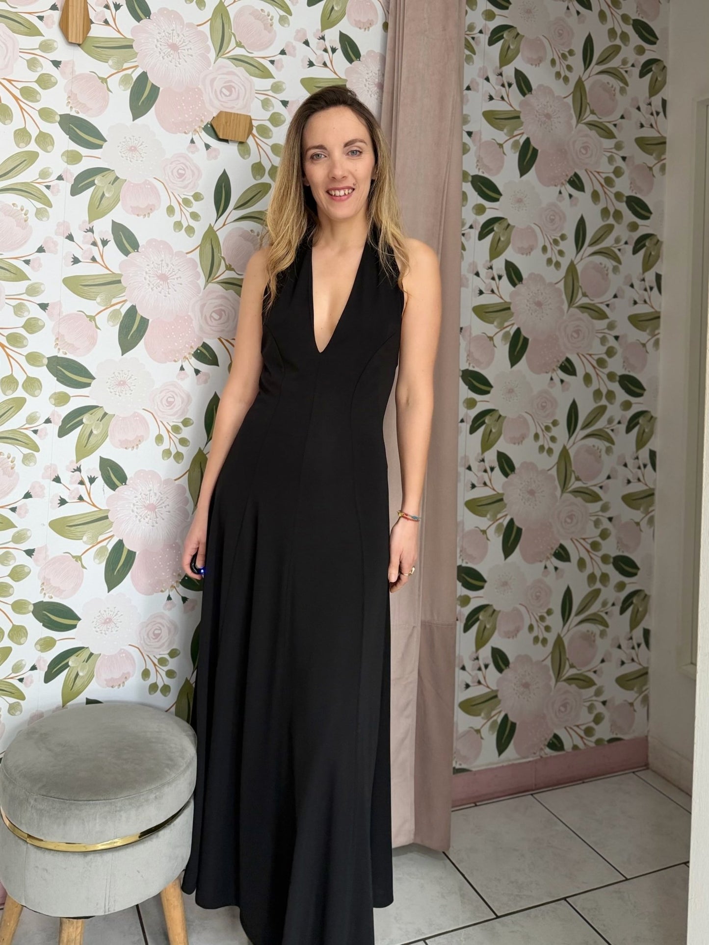 ABITO LUNGO CON SCOLLO AMERICANO LE SARTE DEL SOLE - Fanatica Boutique