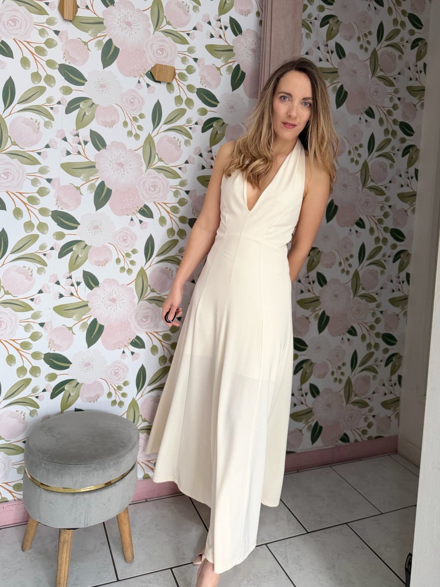 ABITO LUNGO CON SCOLLO AMERICANO LE SARTE DEL SOLE - Fanatica Boutique