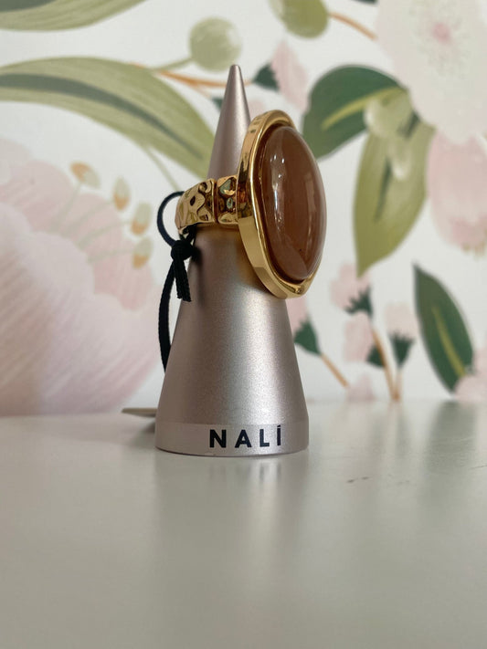 ANELLO BEAN ELASTICO TONDO RESINA BEIGE NALI - Fanatica Boutique