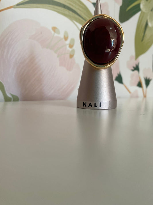 ANELLO BEAN ELASTICO TONDO RESINA BORDEAUX NALI - Fanatica Boutique