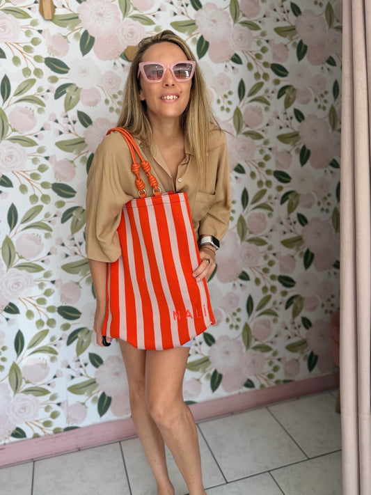 BORSA ANTIBES A SPALLA ROSA/ARANCIO NALI - Fanatica Boutique